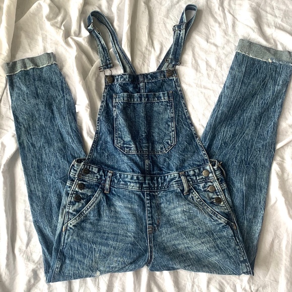 Acid Wash Women's Denim Overalls - Picture 1 of 5